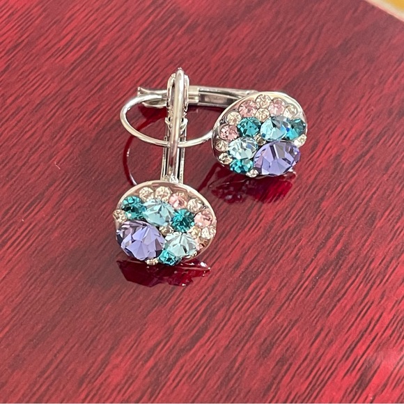 Silver plated, Austria Crystal Drop Earrings Dangle Earrings NWOT - Picture 5 of 6